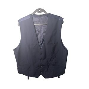 Ruth & Boaz Mens Navy Blue 4-Button Formal Suit Vest Waistcoat XL